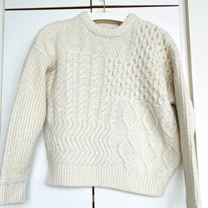 MOUSSY | Cable Knitting Sweater White Size M